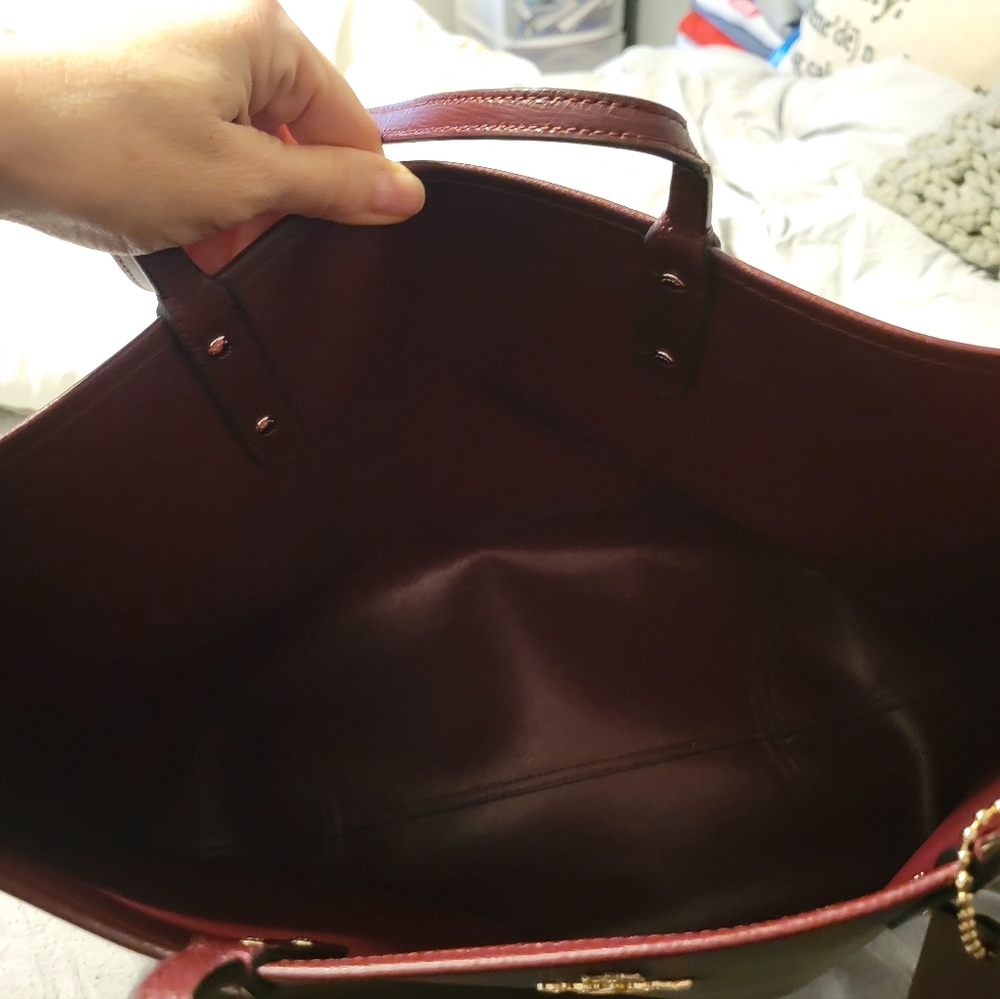 Coach Burgundy Leather Tote